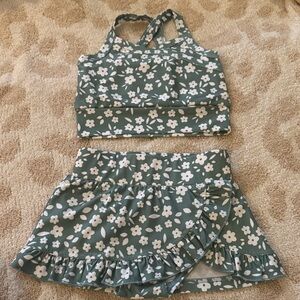 Floral Kids Matching Set - Green